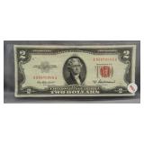 1953A $2 U.S. Red Seal Note. Lightly Circulated.