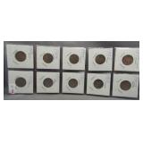 (10) Liberty V-Nickels. Dates: 1899, 1902,