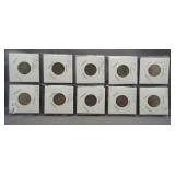 (10) Liberty V-Nickels. Dates: 1903, 2-1904,
