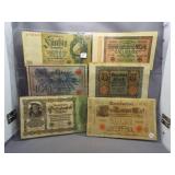 (6) Large German Bank Notes 1910-1933.