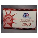 2000 United States Mint Silver Proof Set.