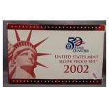 2002 United States Mint Silver Proof Set.