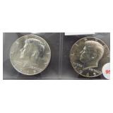 (2) 1965 BU 40% Silver Kennedy Half Dollars.