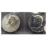 (2) 1966 BU 40% Silver Kennedy Half Dollars.