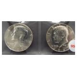 (2) 1967 BU 40% Silver Kennedy Half Dollars.