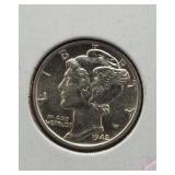 1942 GEM BU Mercury Dime.