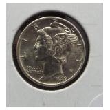 1939 GEM BU Mercury Dime.
