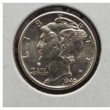1940 GEM BU Mercury Dime.