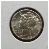 1943-D GEM BU Mercury Dime.