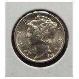 1945-S GEM BU Mercury Dime.