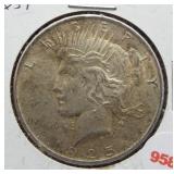 1925 Peace Silver Dollar.