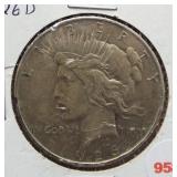 1926-D Peace Silver Dollar.