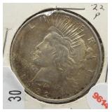 1922 Peace Silver Dollar.
