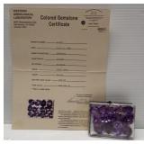 (15) Amethyst gemstones in oval and pear shapes.