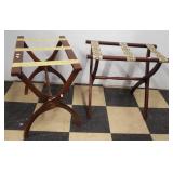 (2) Wood luggage stands. Measure 21" h x 22" x