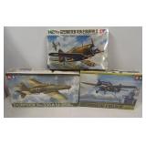 (3) Tamiya 1:48 Scale plane model kits including