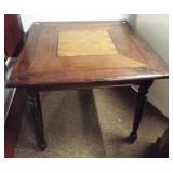 Wood gaming table. Measures 30" h x 34" w x 34"