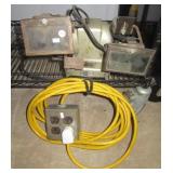 Black & Decker bench grinder with extension cord.