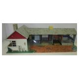 Vintage metal ranch style doll house. Measures