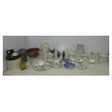 Assortment of glassware and china including Adams