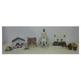 (11) Lighted ceramic houses including Currier &