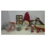 Assortment of vintage Christmas items including