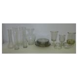 Assortment of clear glassware that includes