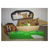 Bowling ball with bag, volleyball set, Sportcraft