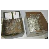 (2) Boxes of clear glasses of stemware, water