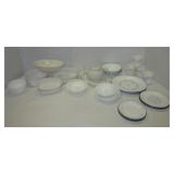 Assortment of Corelle and Corningware dishes of