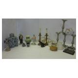 (2) Emmet Kelly clown figurines, pottery vases,