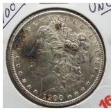 1900 UNC Morgan Silver Dollar.