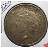 1922-D Peace Silver Dollar.