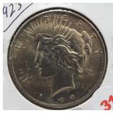 1923 Peace Silver Dollar.
