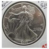 2000 One Ounce Fine Silver Eagle.
