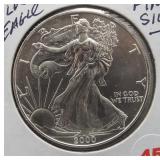 2000 One Ounce Fine Silver Eagle.