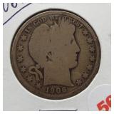 1906-D Barber Silver Half Dollar.