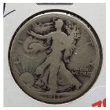 1917 Walking Liberty Silver Half Dollar.