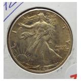 1942 Walking Liberty Silver Half Dollar.