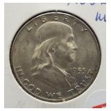 1953-D UNC Franklin Silver Half Dollar.