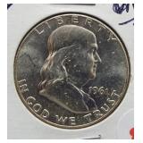 1961 BU UNC Franklin Silver Half Dollar.