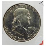 1963-D BU UNC Franklin Silver Half Dollar.