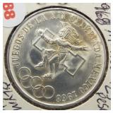 1968 Mexico Olympic Silver 25 Pesos.