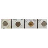 (4) Buffalo Nickels. Dates: 1938-D UNC, 1938-D,