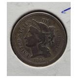 1865 Three Cent Nickel.