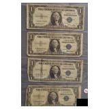 (4) $1 Silver Certificates Star Notes. Dates: