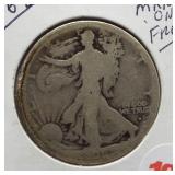1916-D Walking Liberty Silver Half Dollar. Mint