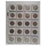 (20) Franklin Silver Half Dollars. Dates: 1948,