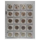 (20) 1964-D Kennedy Silver Half Dollars.