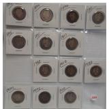 (13)  Barber Silver Quarters. Dates: 1892, 1894,